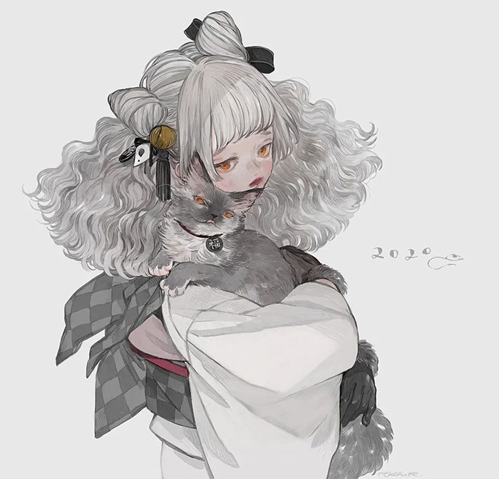 插画师ねこ助作品欣赏